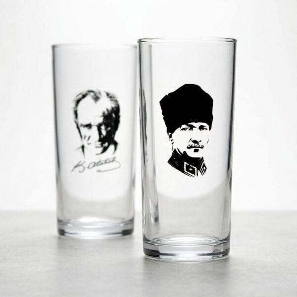 Atatürk Silüetli Paşabahçe 2'li Rakı Bardağı Seti