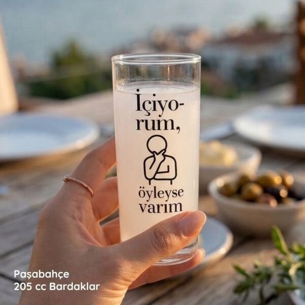 İçiyorum Öyleyse Varım 2'li Rakı Bardağı Seti | Esprili Tasarım