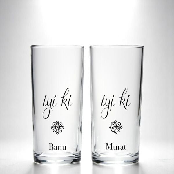 ''İyi ki'' İsimli İkili Rakı Bardağı