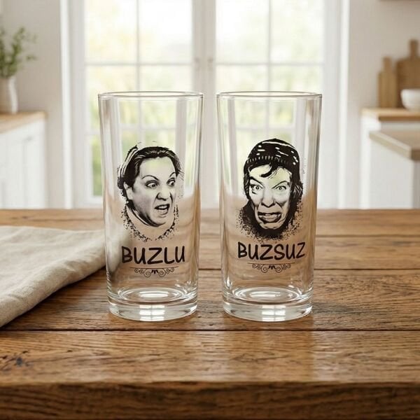 Münir Özkul & Adile Naşit Nostaljik Rakı Bardağı Seti