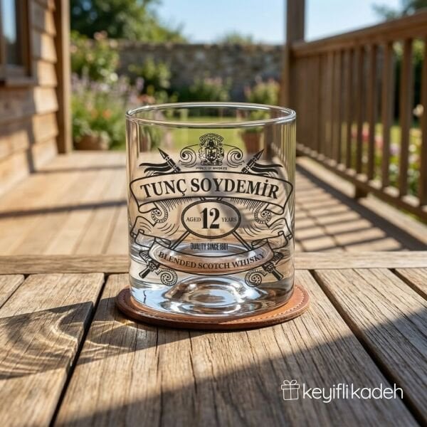 Regal Serisi İsme Özel Kabartma Baskılı Viski Bardağı