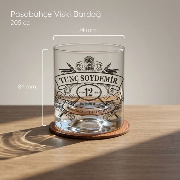 Regal Serisi İsme Özel Kabartma Baskılı Viski Bardağı
