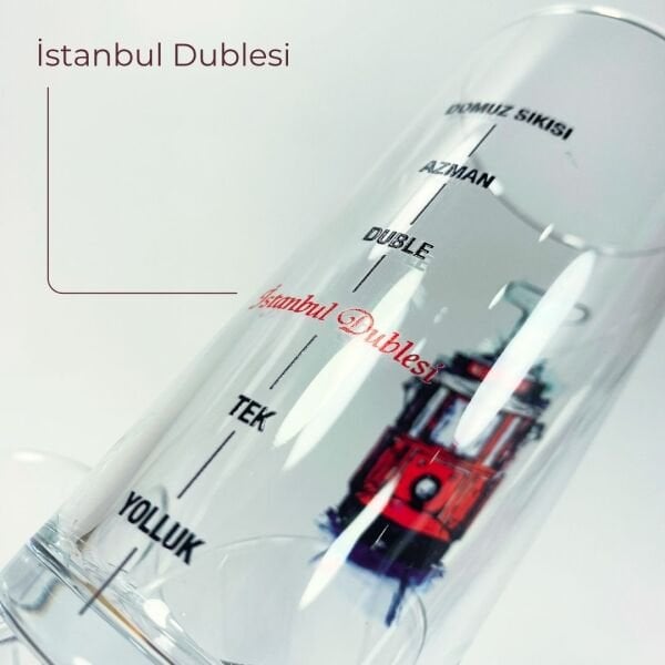 İstanbul Serisi Özel Tasarım 4'lü Rakı Bardağı Seti