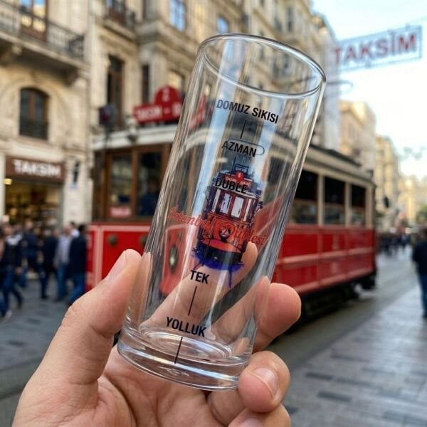 İstanbul Serisi Özel Tasarım 4'lü Rakı Bardağı Seti