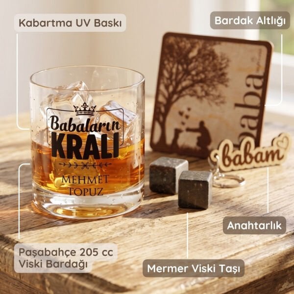 Babaların Kralı - Babalar Günü Özel Viski Bardağı
