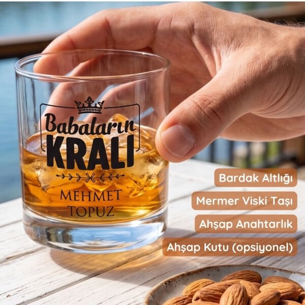 Babaların Kralı - Babalar Günü Özel Viski Bardağı