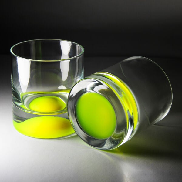 Sarı Neon Taban Paşabahçe Viski Bardağı