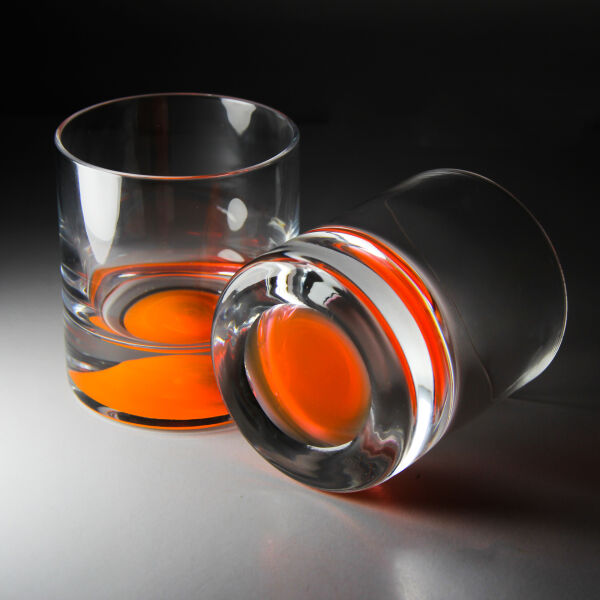 Orange Neon Taban Paşabahçe Viski Bardağı