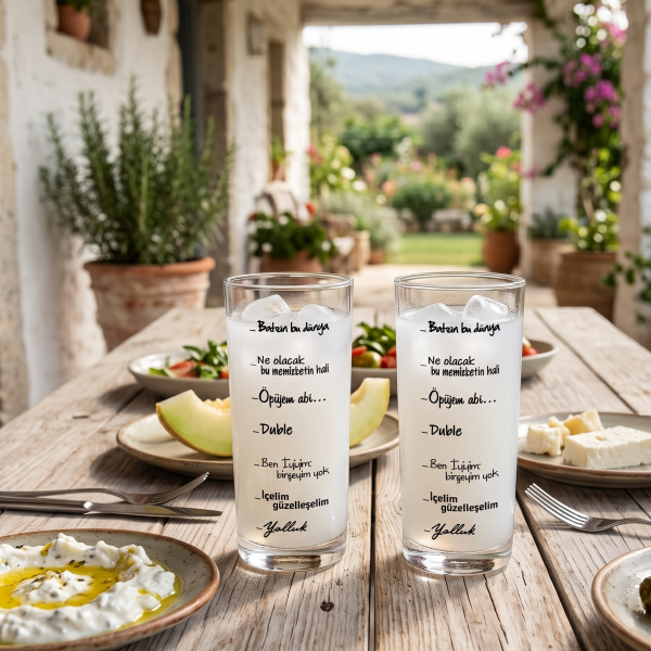 Psikoloji Analizi Sağlayan Rakı Bardakları - İkili Set