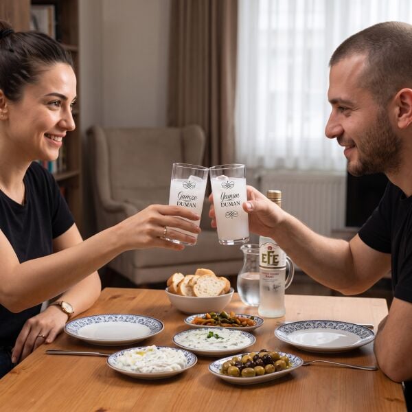 Kişiye Özel İsim Baskılı İkili Rakı Bardağı(Kopya)