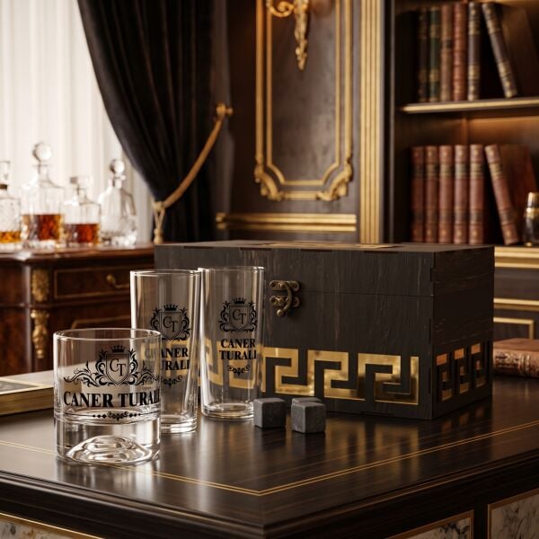 Club Milano Viski & Rakı Set – Kişiye Özel Ahşap Kutulu