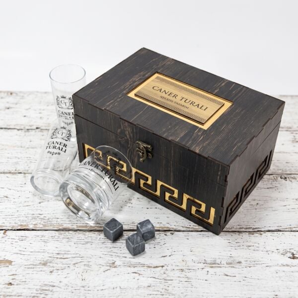 Milano Viski & Rakı Set – Kişiye Özel Ahşap Kutulu