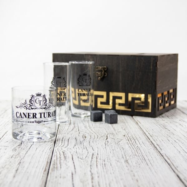 Milano Viski & Rakı Set – Kişiye Özel Ahşap Kutulu