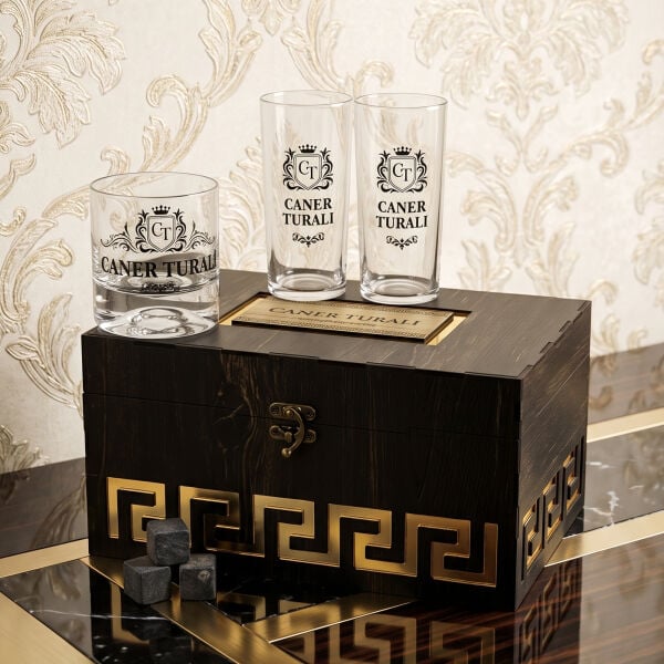 Club Milano Viski & Rakı Set – Kişiye Özel Ahşap Kutulu