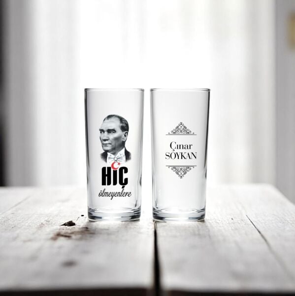 İsim Baskılı İkili Ata Rakı Bardağı