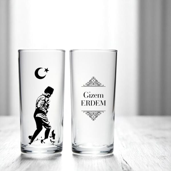 İsim Baskılı İkili Ata Rakı Bardağı