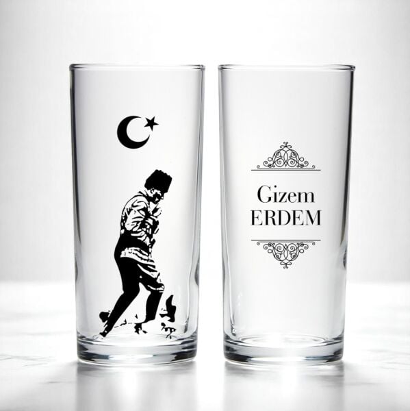 İsim Baskılı İkili Ata Rakı Bardağı