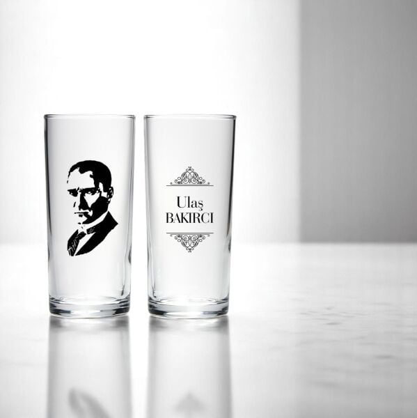 İsim Baskılı İkili Ata Rakı Bardağı