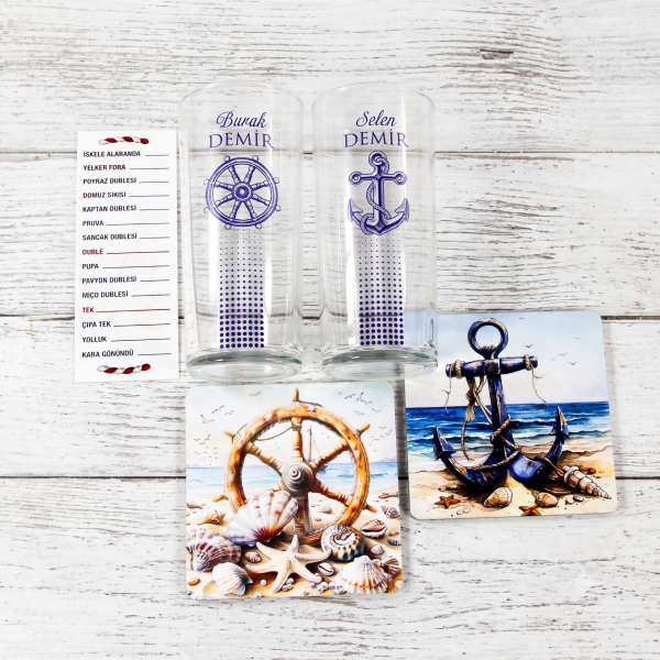 Marine Rakı Bardakları - Denizcilere Özel Hediyelik Set