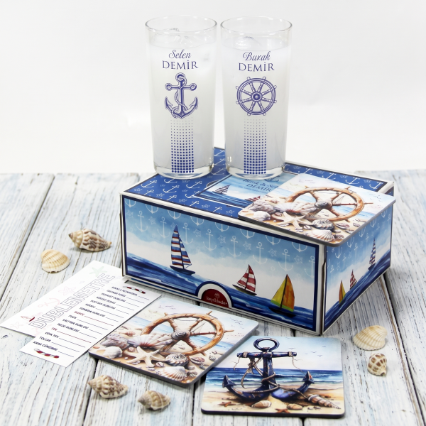 Marine Rakı Bardakları - Denizcilere Özel Hediyelik Set