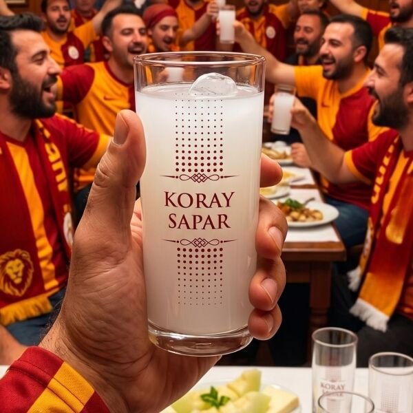 Aslan İsim Baskılı Rakı Bardakları - Bardak Altlığı ve Anahtarlık