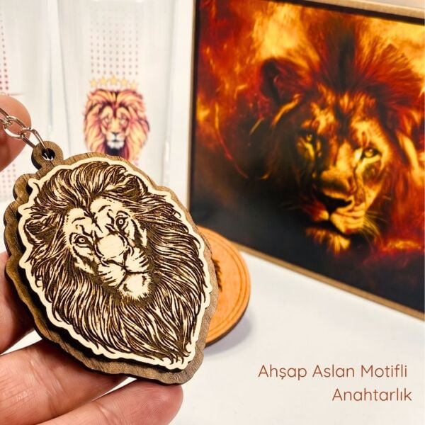 Aslan İsim Baskılı Rakı Bardakları - Bardak Altlığı ve Anahtarlık