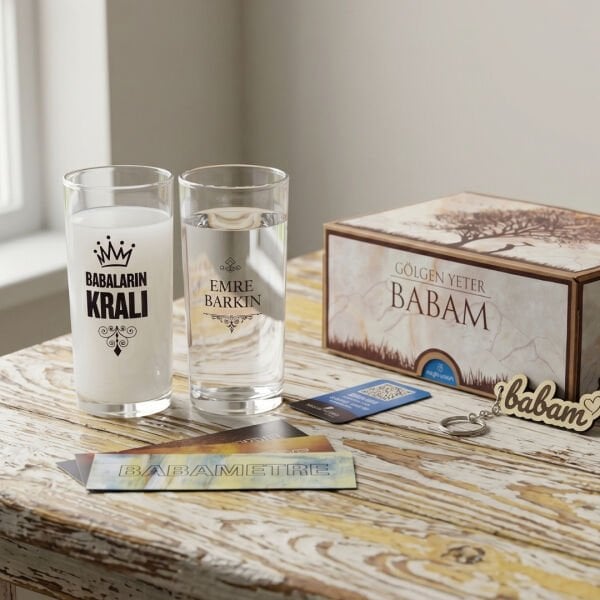 Babaların Kralı İkili Rakı Bardağı Hediyelik Kutulu Set