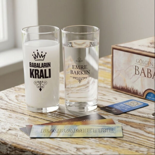 Babaların Kralı İkili Rakı Bardağı Hediyelik Kutulu Set