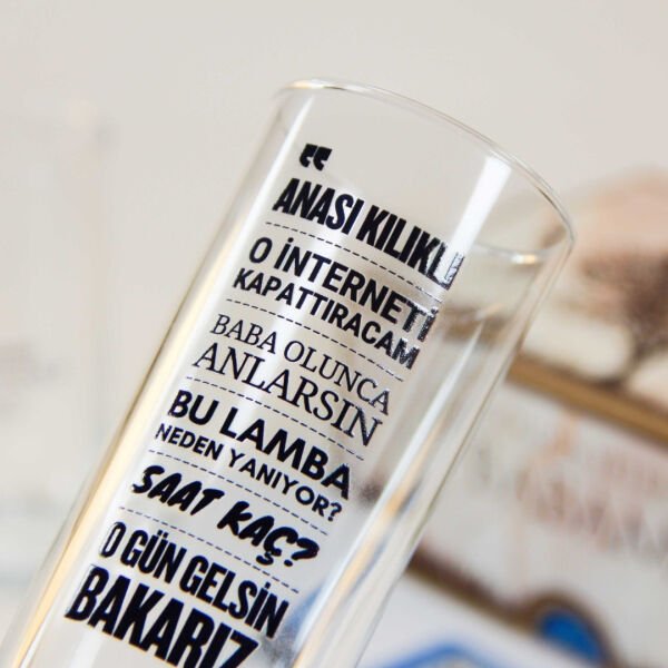 Travmatik Baba Sözleri İkili İsim Baskılı Rakı Bardağı -Hediyelik Kutulu