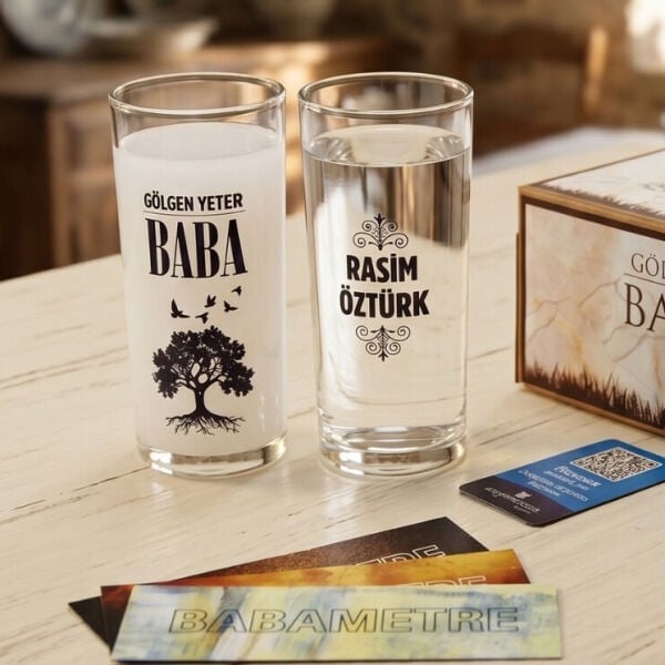 Gölgen Yeter Baba İkili Rakı Bardağı Hediyelik Kutulu Set