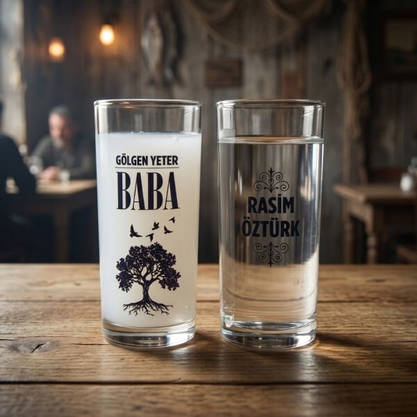Gölgen Yeter Baba İkili Rakı Bardağı Hediyelik Kutulu Set