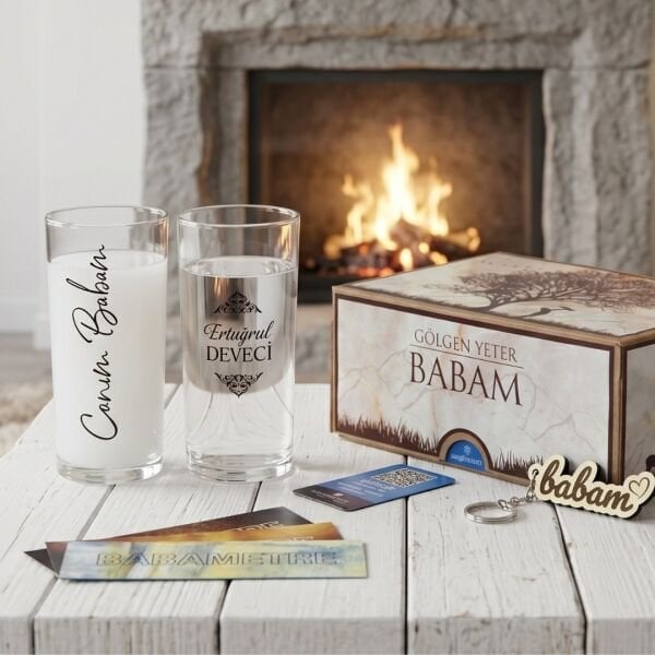 Canım Babam İkili Rakı Bardağı Hediyelik Kutulu Set