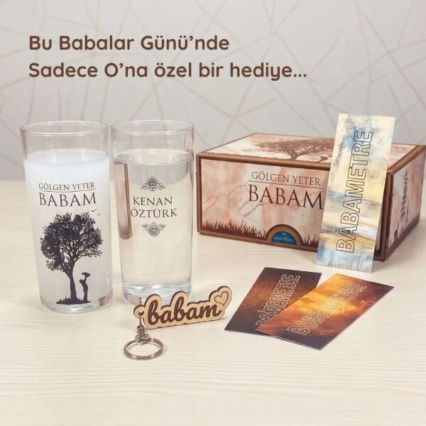 Gölgen Yeter Baba Rakı Bardağı Seti | Babalar Günü ve Doğum Günü Hediyesi
