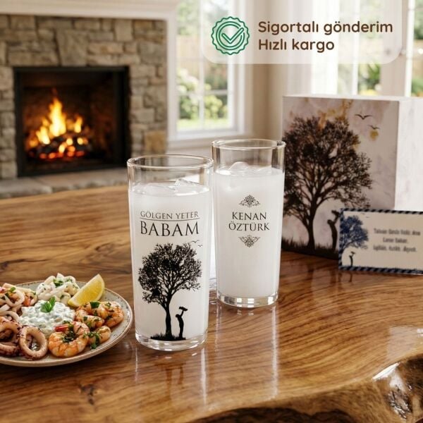 Gölgen Yeter Baba Rakı Bardağı Seti | Babalar Günü ve Doğum Günü Hediyesi