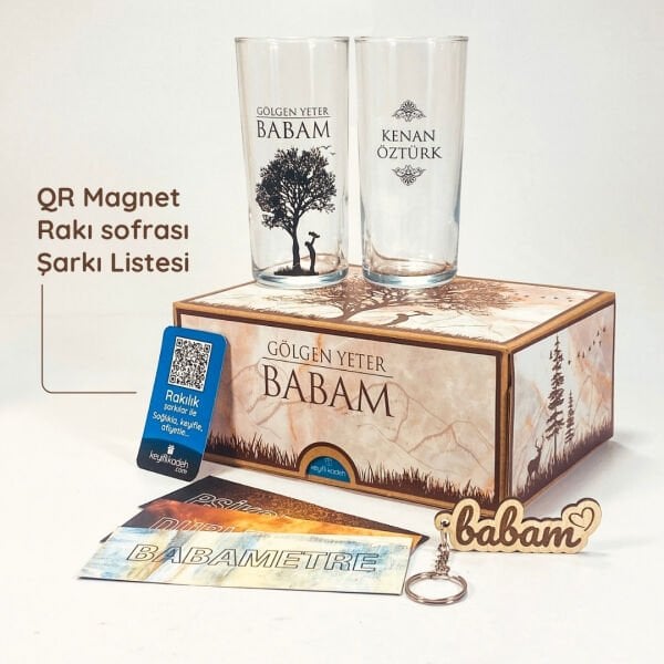 Gölgen Yeter Baba Rakı Bardağı Seti | Babalar Günü ve Doğum Günü Hediyesi