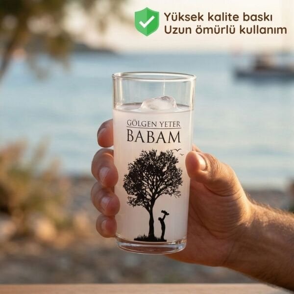 Gölgen Yeter Baba Rakı Bardağı Seti | Babalar Günü ve Doğum Günü Hediyesi