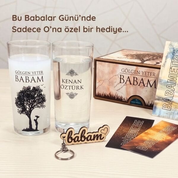 Gölgen Yeter Baba Rakı Bardağı Seti | Babalar Günü ve Doğum Günü Hediyesi