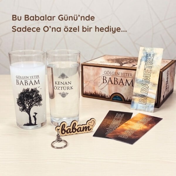 Gölgen Yeter Baba Rakı Bardağı Seti | Babalar Günü ve Doğum Günü Hediyesi