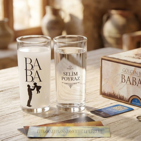 BABA Kız İkili Rakı Bardağı Hediyelik Kutulu Set
