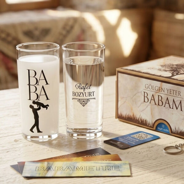 BABA Oğul İkili Rakı Bardağı Hediyelik Kutulu Set