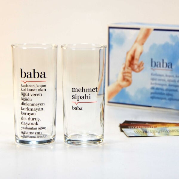 Lügat İkili Baba Rakı Bardağı - Hediyelik Kutulu Set