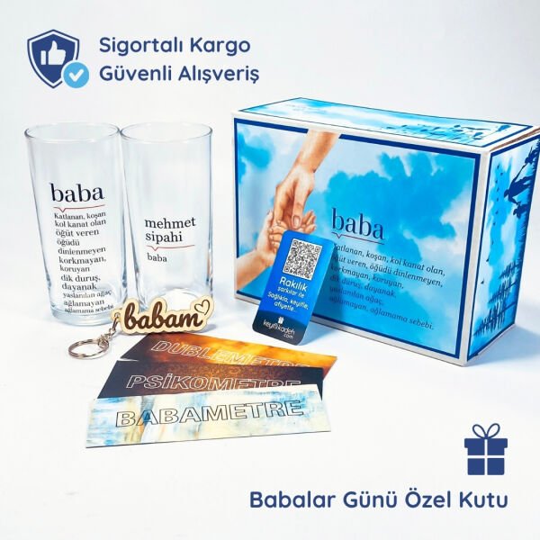 Lügat İkili Baba Rakı Bardağı - Hediyelik Kutulu Set