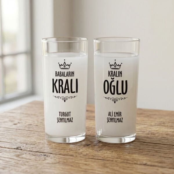 Babaların Kralı ve Kralın Oğlu İkili Rakı Bardağı Set