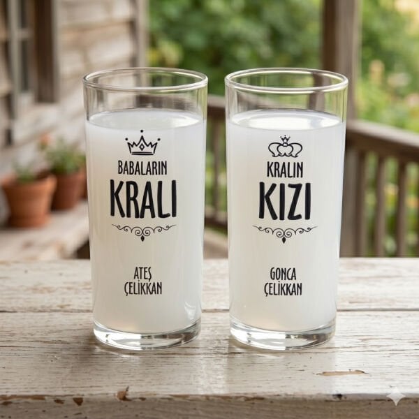 Babaların Kralı ve Kralın Kızı Hediyelik Kutulu İkili Rakı Bardağı