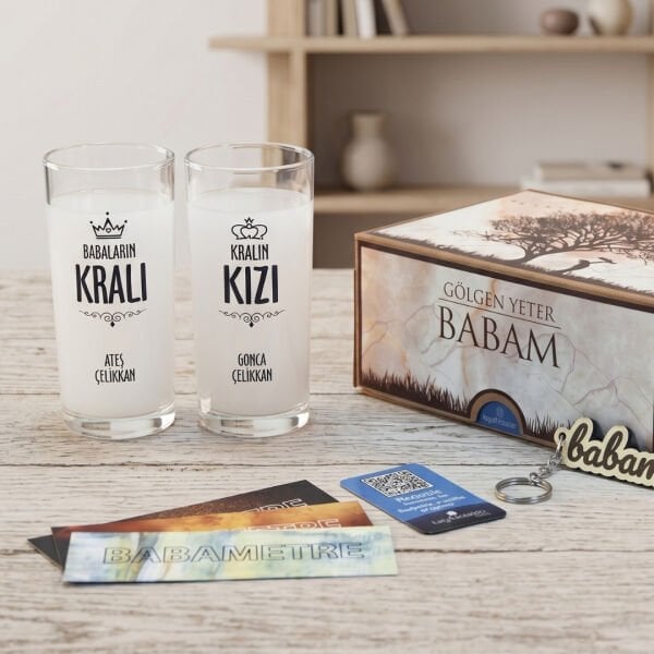 Babaların Kralı ve Kralın Kızı Hediyelik Kutulu İkili Rakı Bardağı