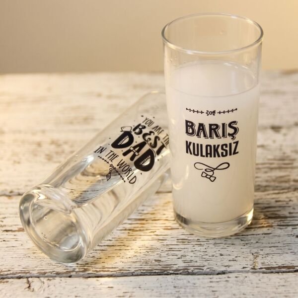 Best Dad Babaya Özel İkili Rakı Bardağı - Hediyelik Kutulu