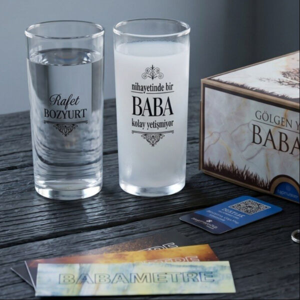 Nihayetinde Bir Baba İkili Rakı Bardağı - Hediyelik Kutu Set