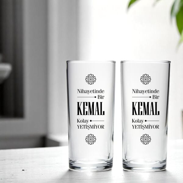 ''Nihayetinde'' İsim Baskılı İkili Rakı Bardağı Set