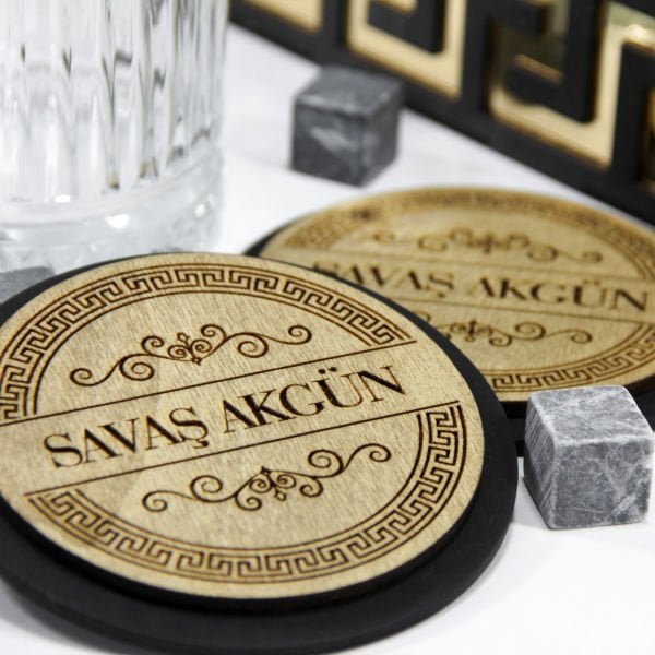 Club Prestige Ahşap Kutulu Viski Seti | Kişiye Özel İsim Baskılı Hediye