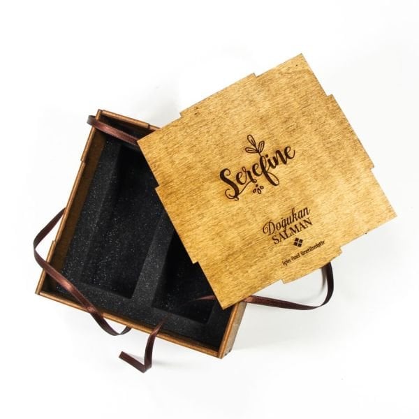 Ahşap 2'li Rakı Bardağı Kutusu